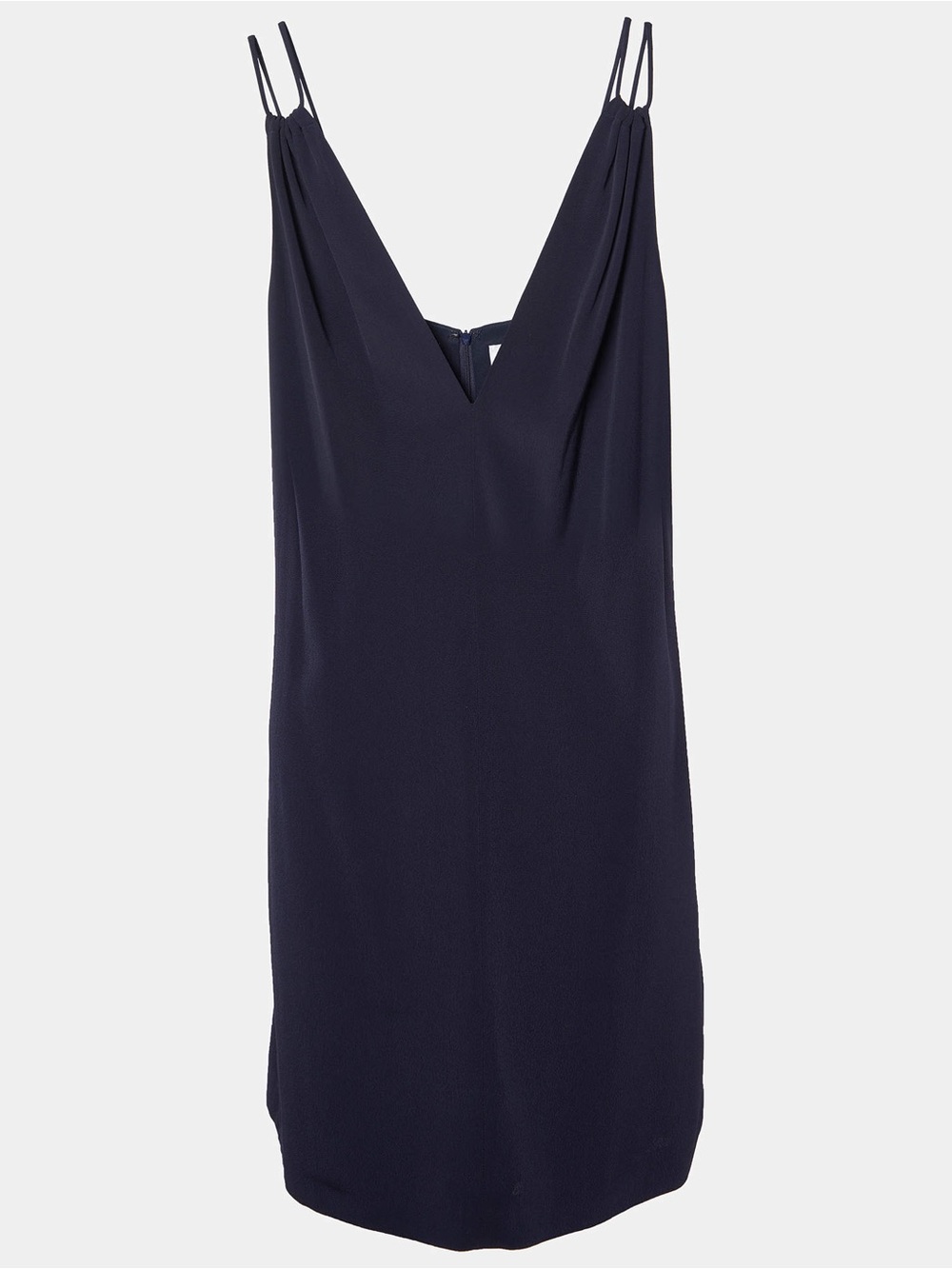 Victoria Victoria Beckham Navy Blue Plunge VNeck Mini Dress Sz 2